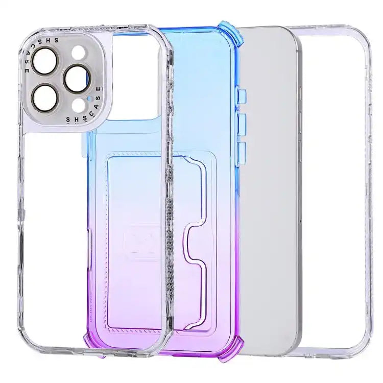 Gradient Color TPU + PC Card Slot Full Coverage Phone Case