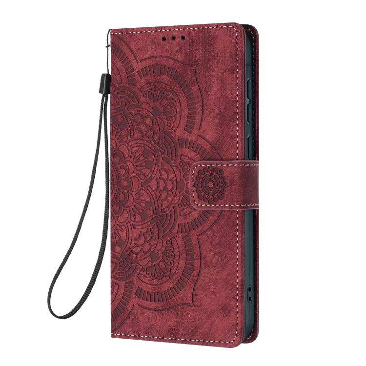 Mandala Embossed Retro Frosted Leather Phone Case