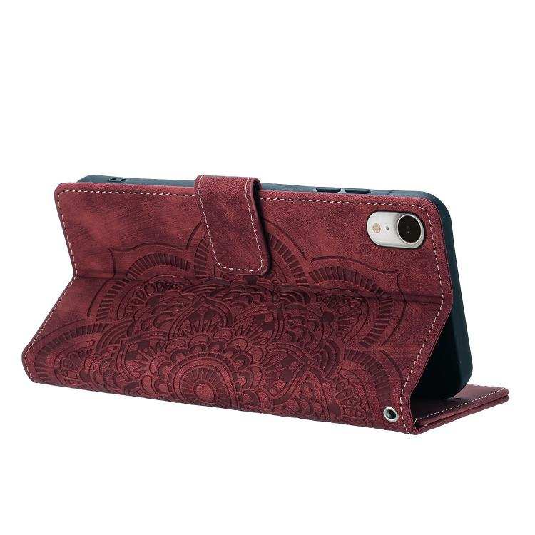 Mandala Embossed Retro Frosted Leather Phone Case