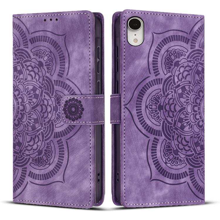 Mandala Embossed Retro Frosted Leather Phone Case