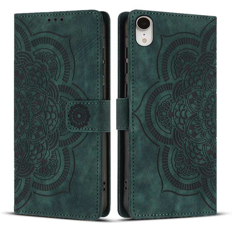 Mandala Embossed Retro Frosted Leather Phone Case