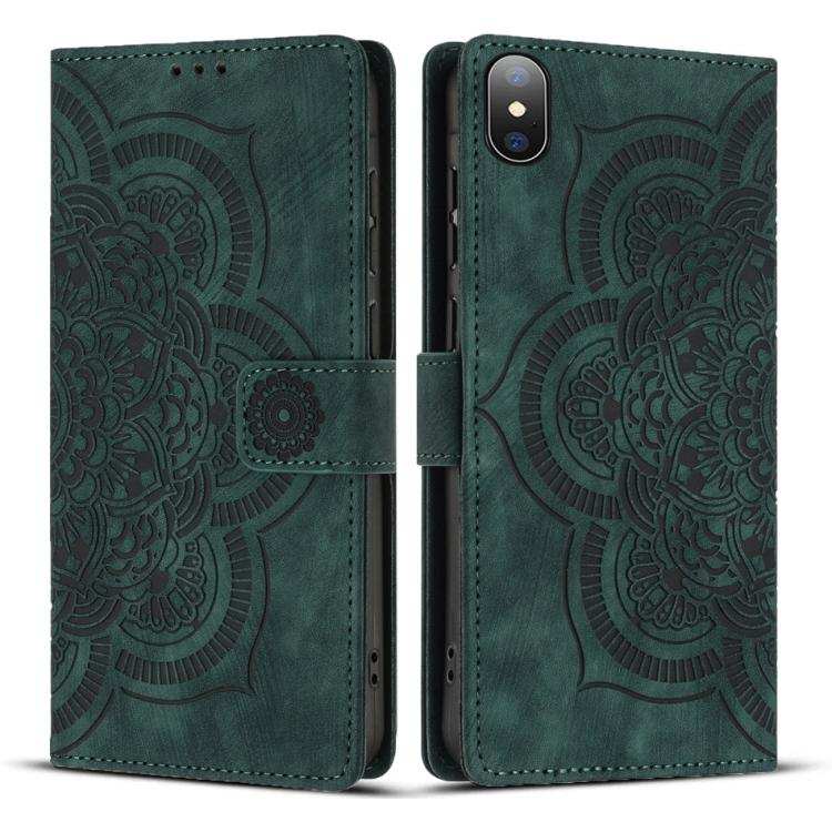 Mandala Embossed Retro Frosted Leather Phone Case