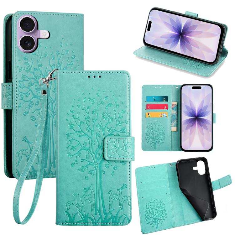 Tree & Deer Embossed Leather Phone Case