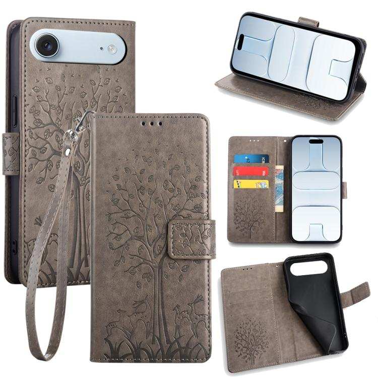 Tree & Deer Embossed Leather Phone Case