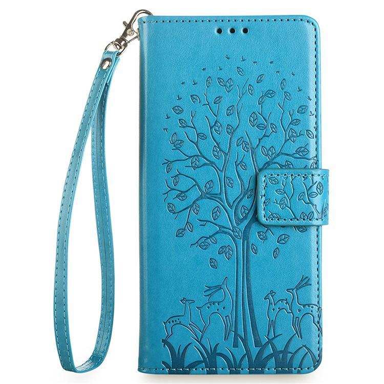 Tree & Deer Embossed Leather Phone Case