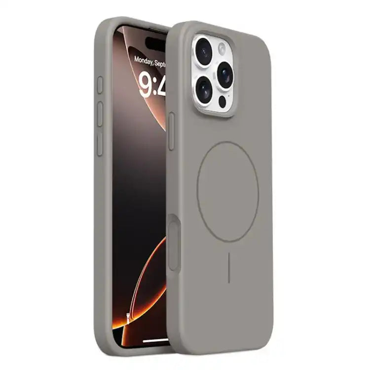 Integrated Button Liquid Silicone Phone MagSafe Case
