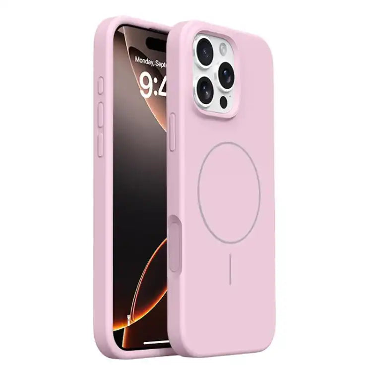 Integrated Button Liquid Silicone Phone MagSafe Case