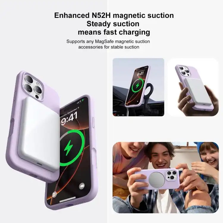 Integrated Button Liquid Silicone Phone MagSafe Case