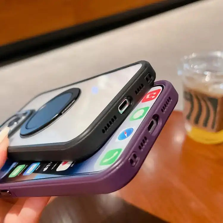 Transparent MagSafe Magnetic Holder Phone Case