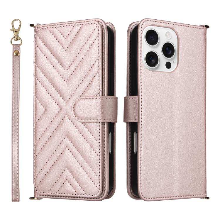 Multifunctional 6-Card Slots Leather Phone Case with Wrist Strap