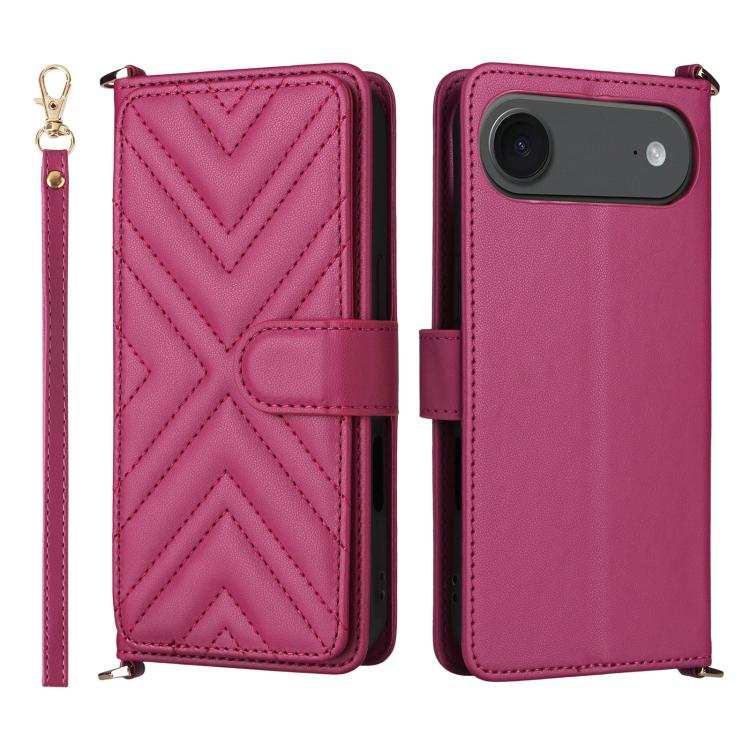 Multifunctional 6-Card Slots Leather Phone Case with Wrist Strap