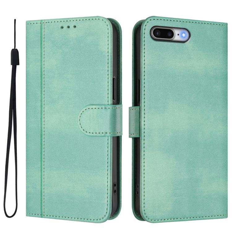 Line Splicing Buckle Retro Leather Phone Case