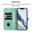 Line Splicing Buckle Retro Leather Phone Case