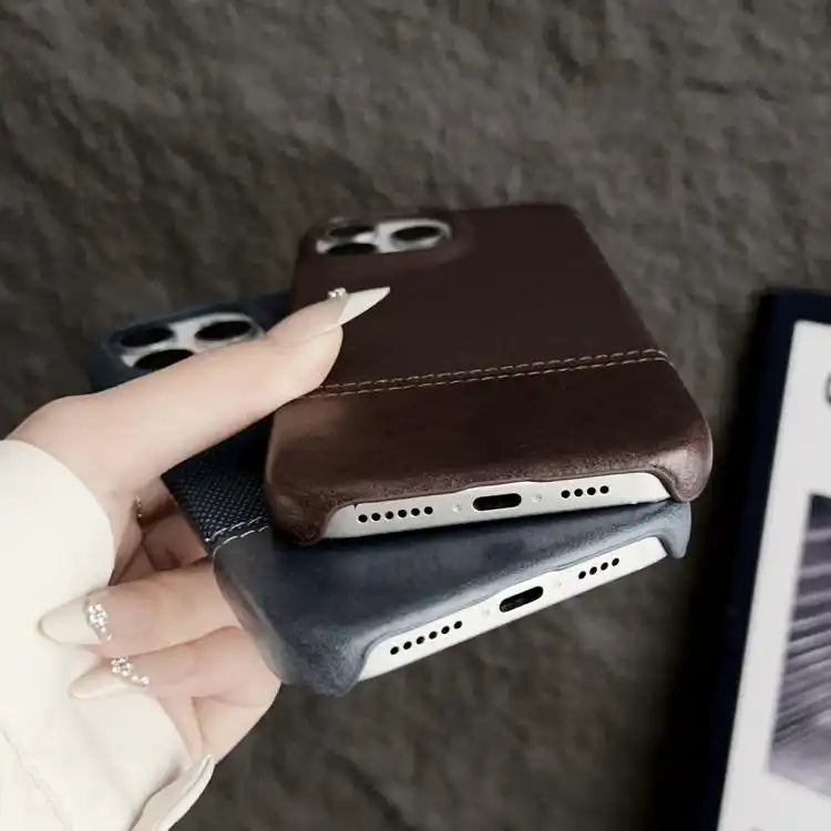 Stitching Cloth MagSafe Magnetic PC Hybrid PU Phone Case