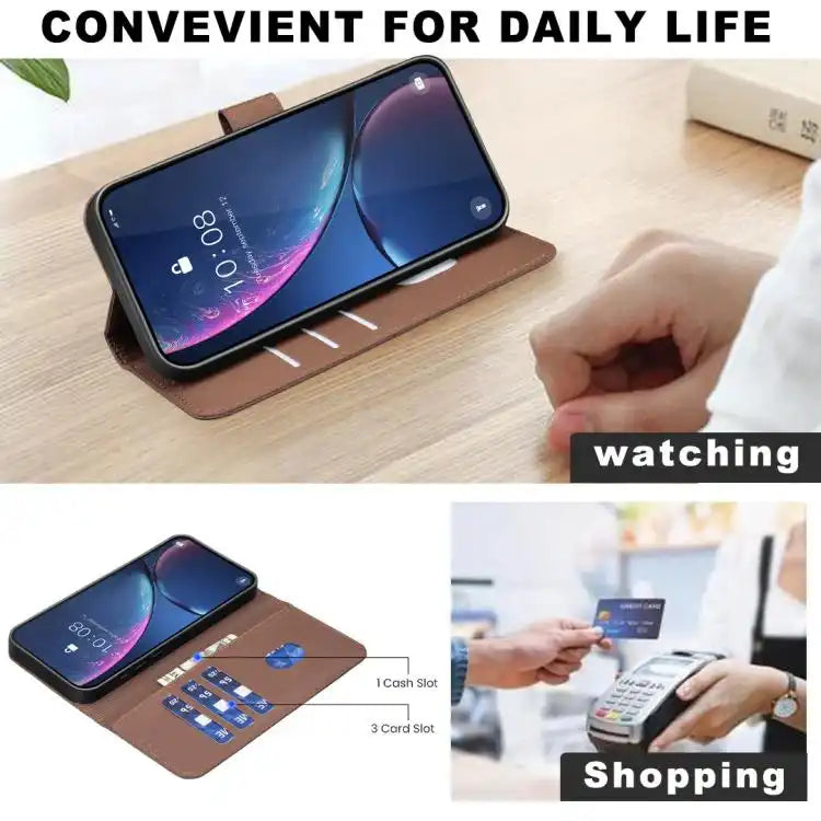 Geometric Pattern RFID Leather Phone Case