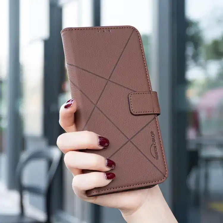 Geometric Pattern RFID Leather Phone Case