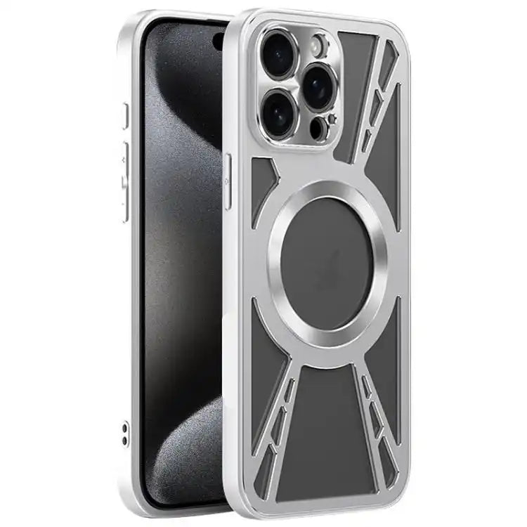 Silicone Cooling Hollow Metal MagSafe Phone Case