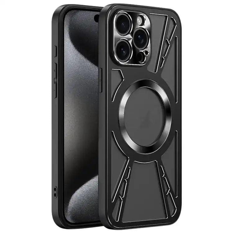 Silicone Cooling Hollow Metal MagSafe Phone Case