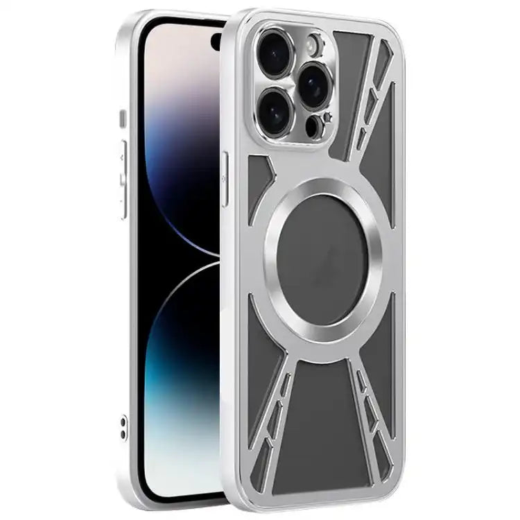 Silicone Cooling Hollow Metal MagSafe Phone Case