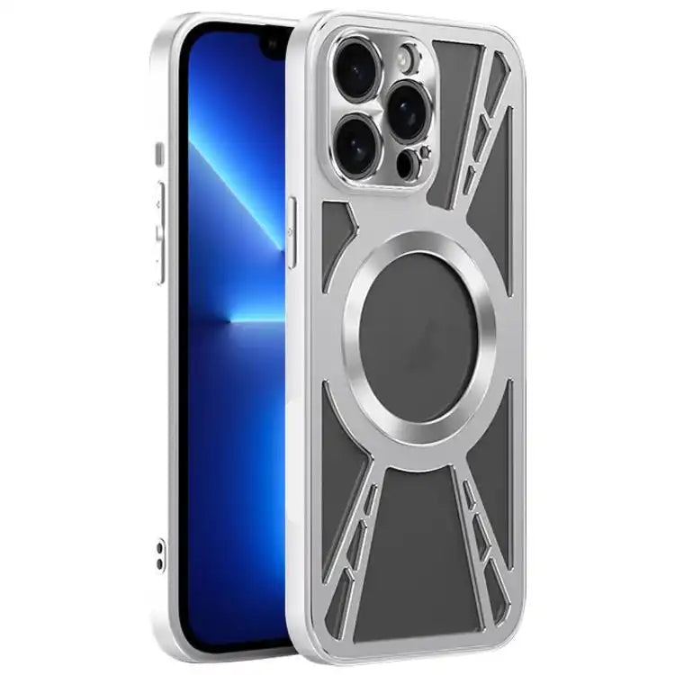 Silicone Cooling Hollow Metal MagSafe Phone Case