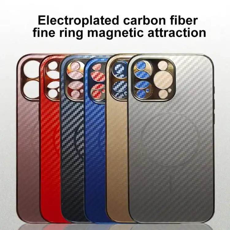 Plating Carbon Fiber MagSafe Full Coverage Phone Case