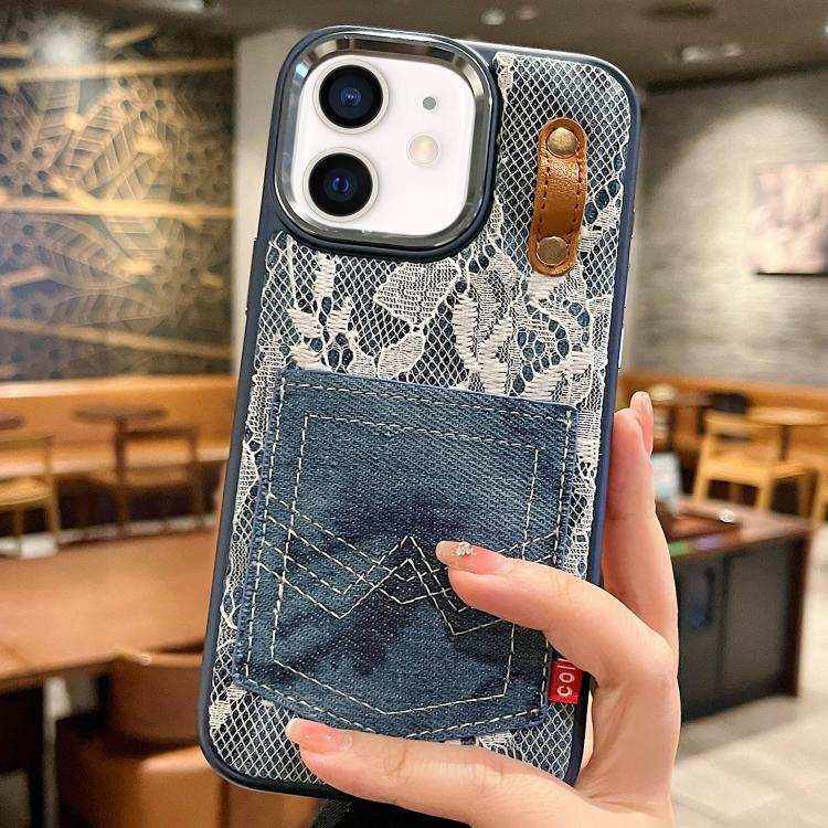 Denim Leather Pocket Design Phone Case