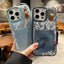 Denim Leather Pocket Design Phone Case