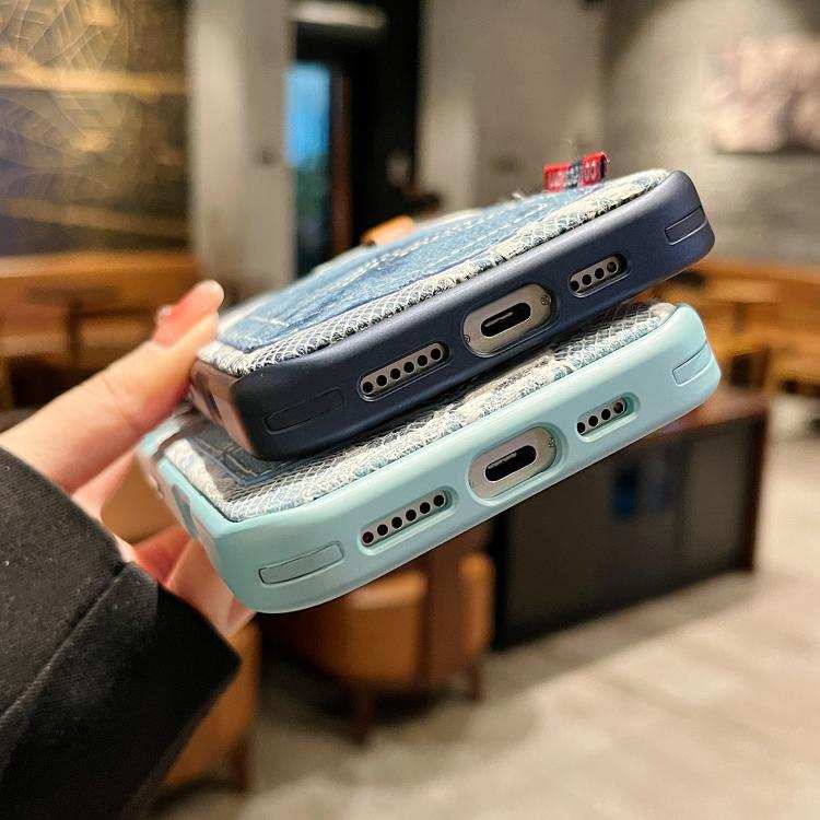 Denim Leather Pocket Design Phone Case