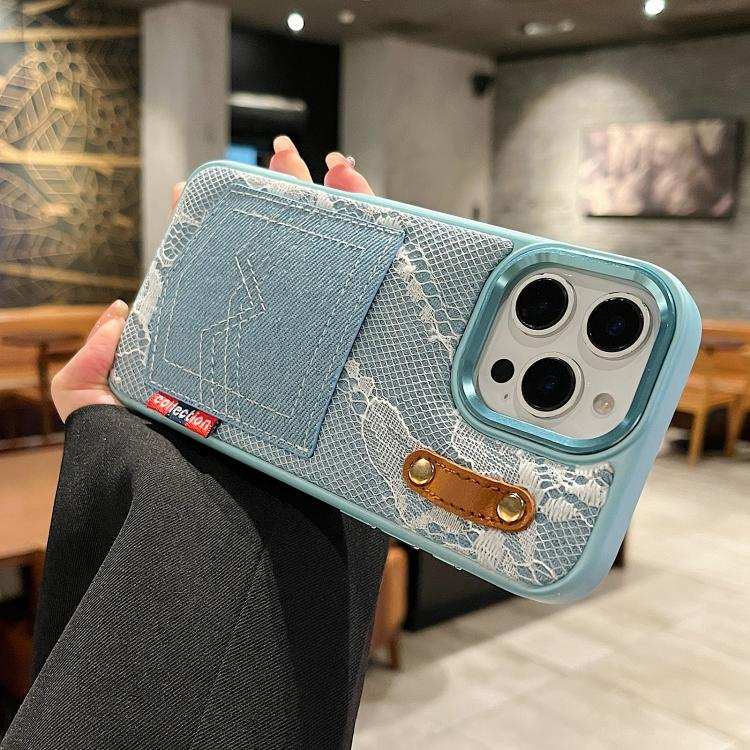 Denim Leather Pocket Design Phone Case