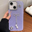 Solid Color Glitter Powder Rhinestone Tassel Phone Case