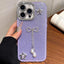 Solid Color Glitter Powder Rhinestone Tassel Phone Case