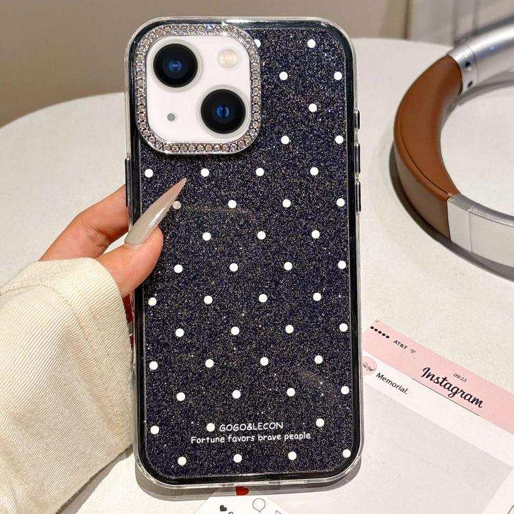 Glitter Powder Dots Pattern Rhinestone Large Hole Phone Case