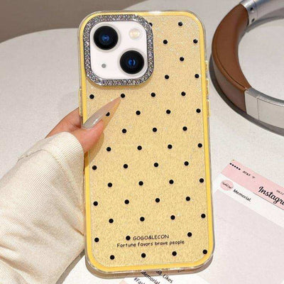 Glitter Powder Dots Pattern Rhinestone Large Hole Phone Case