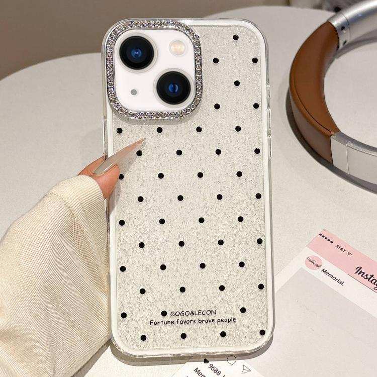 Glitter Powder Dots Pattern Rhinestone Large Hole Phone Case