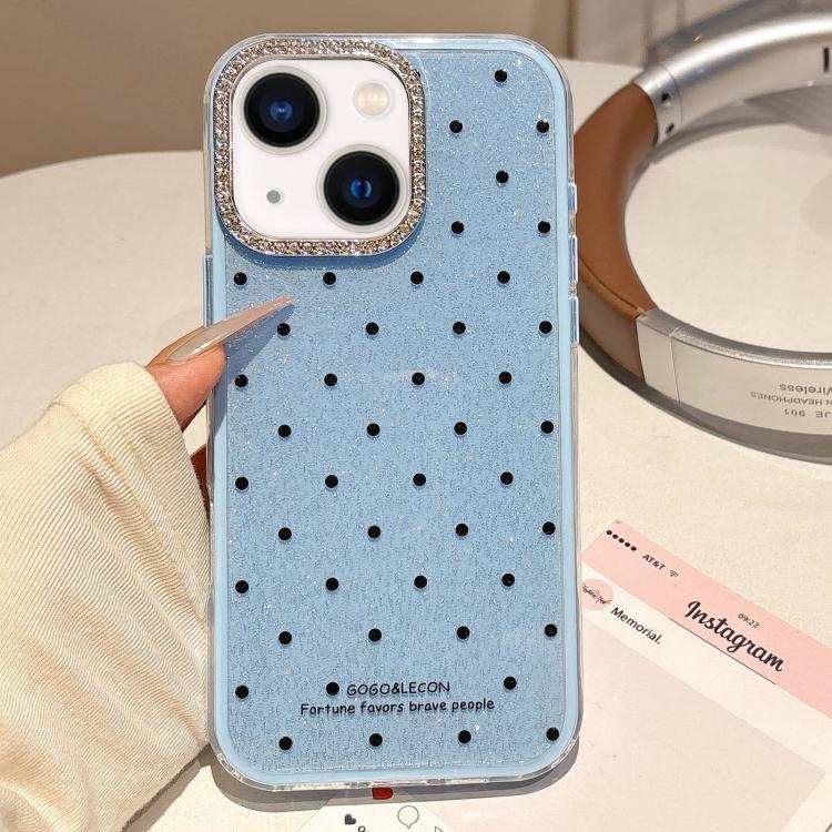 Glitter Powder Dots Pattern Rhinestone Large Hole Phone Case