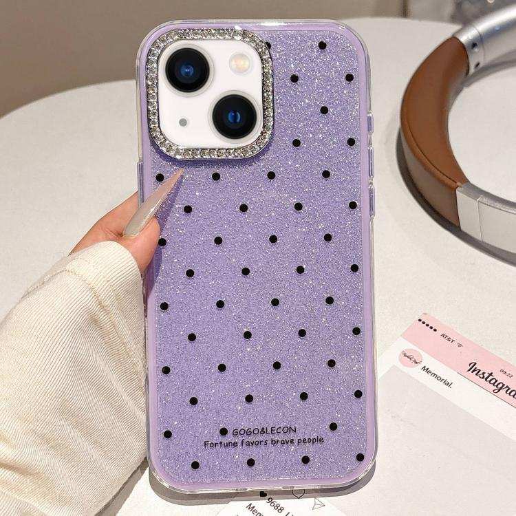 Glitter Powder Dots Pattern Rhinestone Large Hole Phone Case
