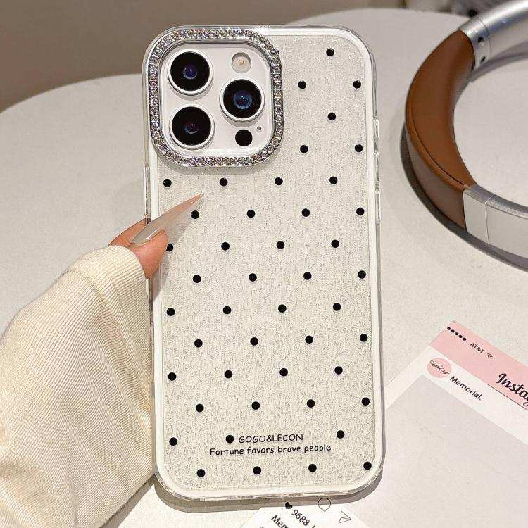 Glitter Powder Dots Pattern Rhinestone Large Hole Phone Case