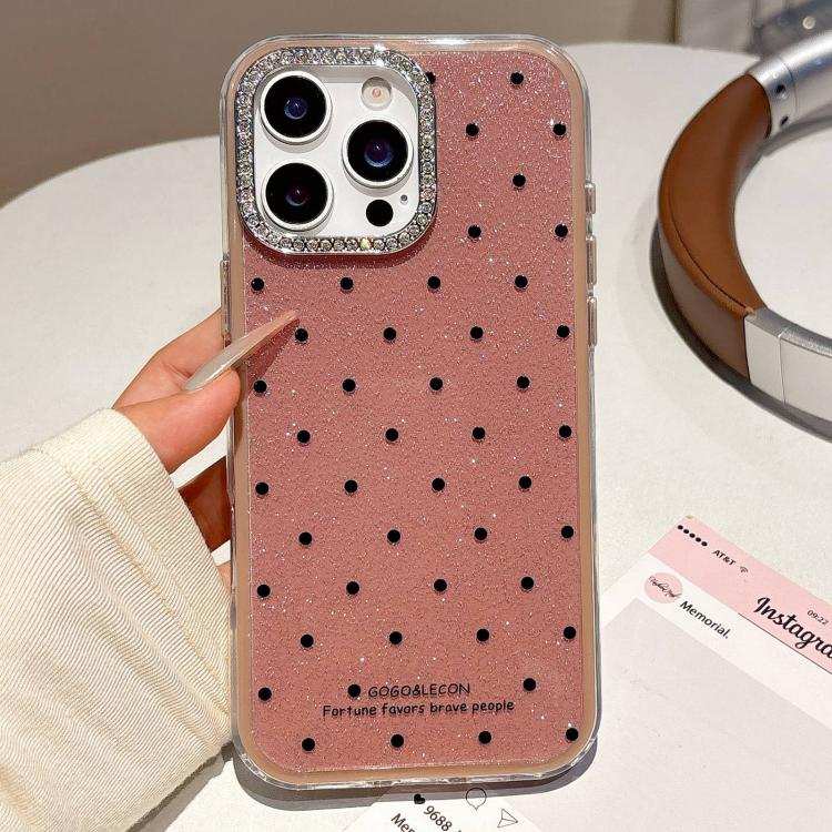Glitter Powder Dots Pattern Rhinestone Large Hole Phone Case