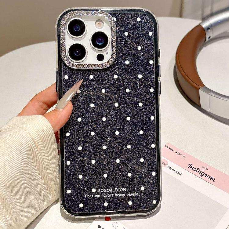 Glitter Powder Dots Pattern Rhinestone Large Hole Phone Case