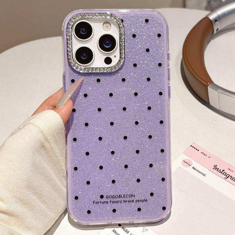 Glitter Powder Dots Pattern Rhinestone Large Hole Phone Case
