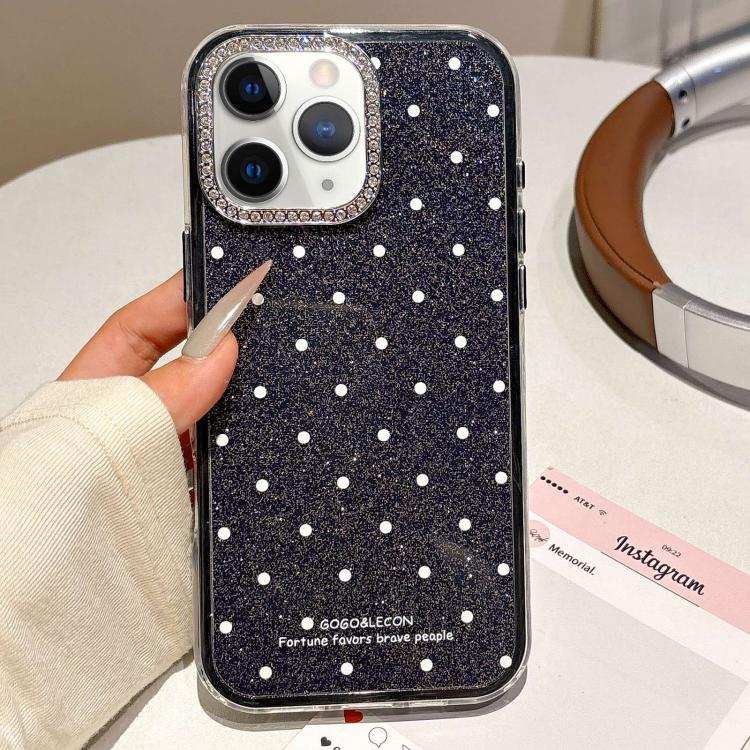 Glitter Powder Dots Pattern Rhinestone Large Hole Phone Case
