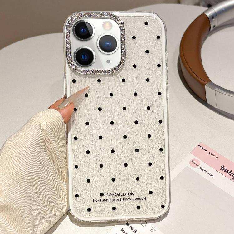 Glitter Powder Dots Pattern Rhinestone Large Hole Phone Case