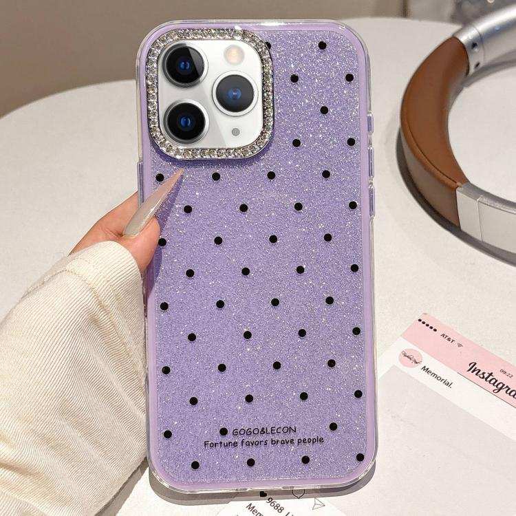 Glitter Powder Dots Pattern Rhinestone Large Hole Phone Case