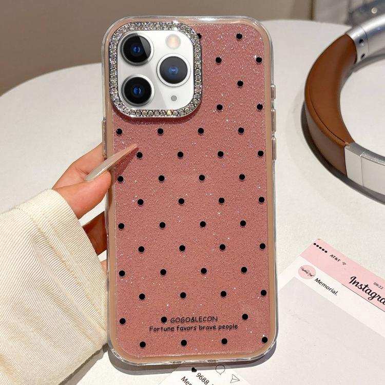 Glitter Powder Dots Pattern Rhinestone Large Hole Phone Case