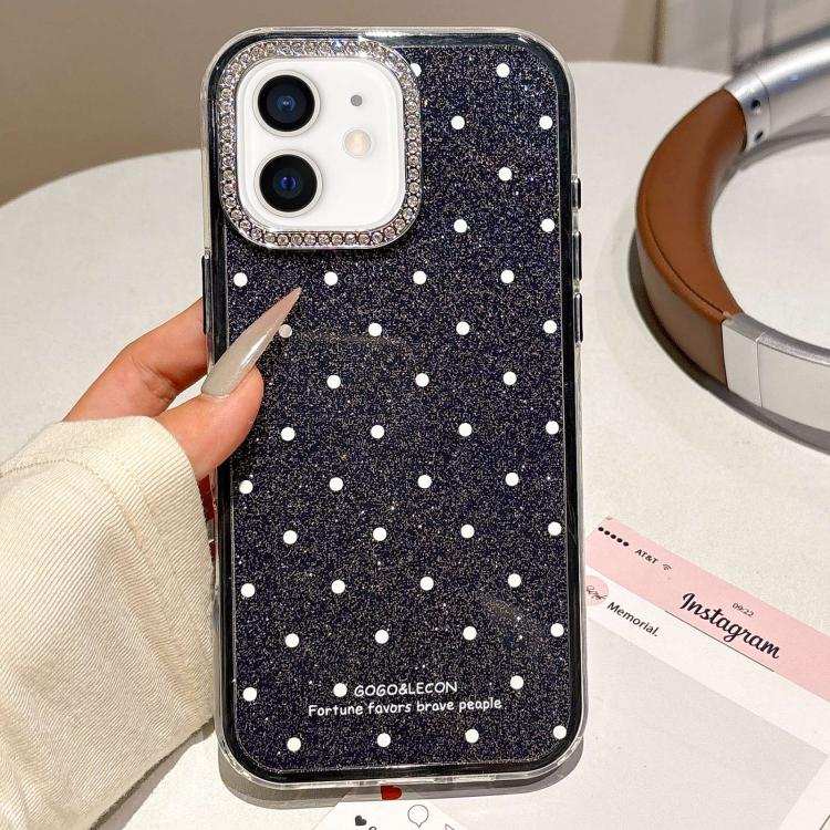 Glitter Powder Dots Pattern Rhinestone Large Hole Phone Case