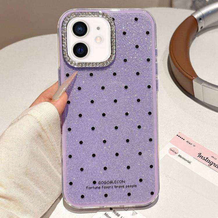 Glitter Powder Dots Pattern Rhinestone Large Hole Phone Case