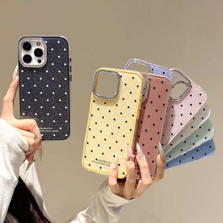 Glitter Powder Dots Pattern Rhinestone Large Hole Phone Case