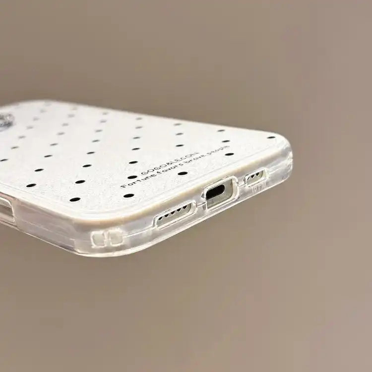 Glitter Powder Dots Pattern Rhinestone Large Hole Phone Case