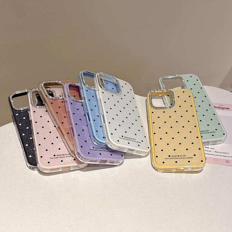 Glitter Powder Dots Pattern Rhinestone Large Hole Phone Case