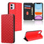 Cubic Grid Texture Flip Leather Phone Case
